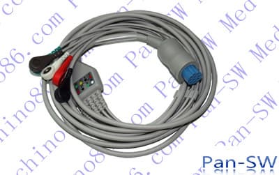 one piece five lead ECG cable with leadwire